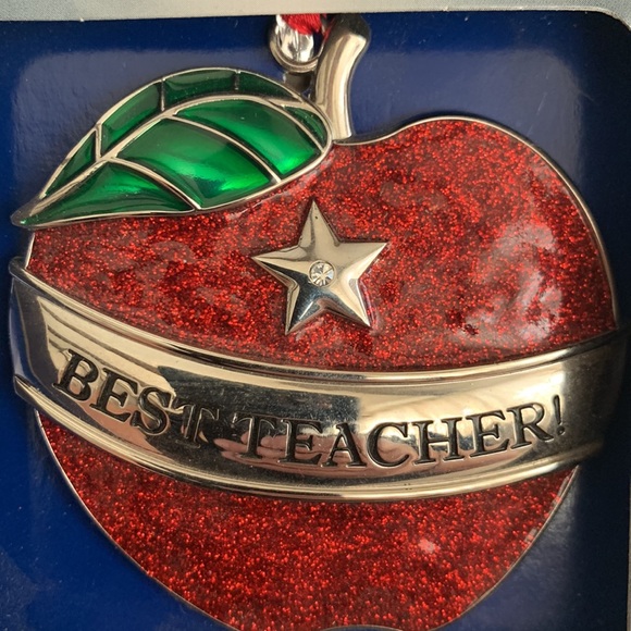 Harvey Lewis Collectible Best Teacher Ornament with fine Euro crystal - Picture 3 of 6